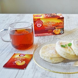 Pompadour Rooibos Tea Peach & Passion Fruit (20 TB) x 4 Boxes + Matcha Stick Sample Included