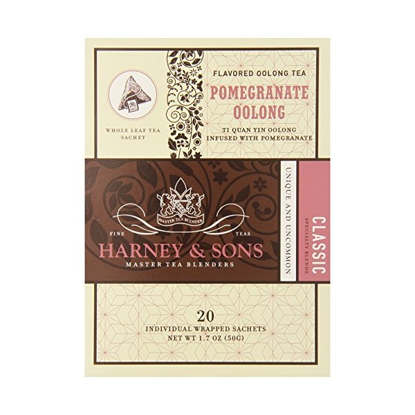 Harney & Sons Fine Teas Pomegranate Oolong - 20 Wrapped Sachets by Harney and Sons [Foods]