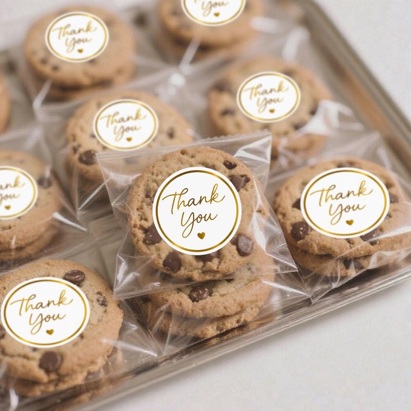 1.5" Gold Thank You Stickers, 200 Pcs Self-Adhesive Envelope Seals