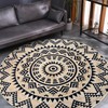 Lacomfy Modern Rug 5.2Ft Round Boho Bedroom Carpet Circle Farmhouse