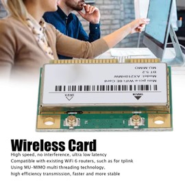 AX210HMW Netzwerkkarte, 2.4G/5G/6G BT 5.2 WiFi Karte, PCIE Interface PCB Computer Netzwerkadapter für Win10, für Win11, für Linux (Kernel 5.1 oder Höher), für Chrome OS