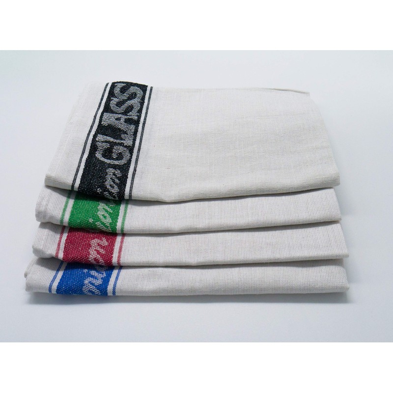 PDTXCLS Green Linen Union Glass Cloth. Pack of 4 (4