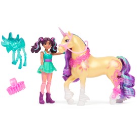 Unicorn Academy, Ava & Leaf Power of Friendship Set with Translucent Saddle and 2 Power Accessories, Dolls and Unicorn Toys for Girls Aged 4 and up