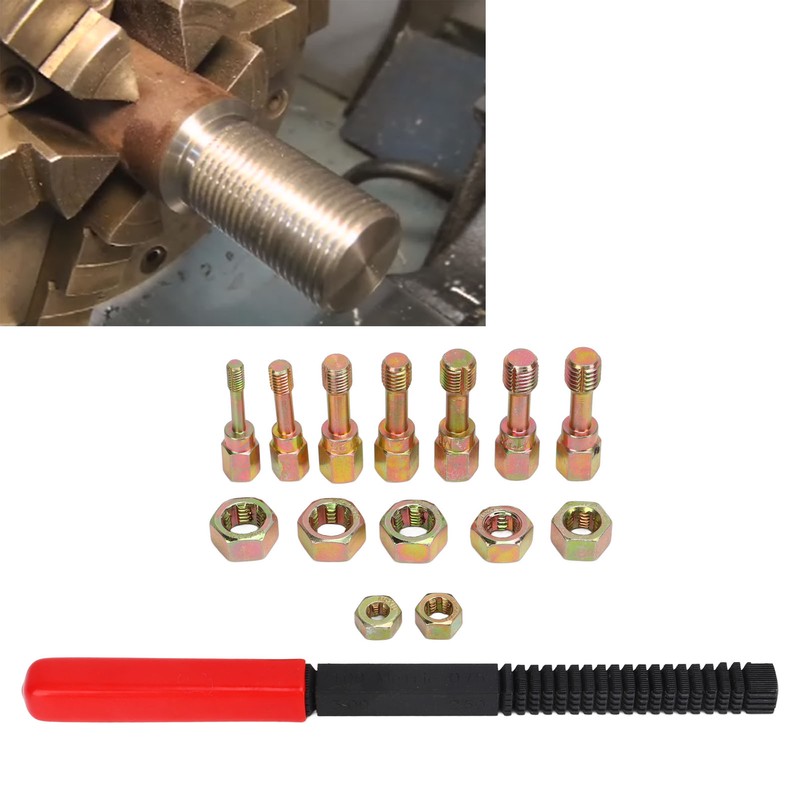 15pcs Metric Thread Chaser Set Carbon Steel Rethreading Tap Die