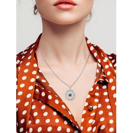 ENDISO Gifts for Women, S925 Sterling Silver Birthstone Necklace, Compass Necklace for Women, Dainty Diamond Pendant Necklace Jewelry, Birthday, Anniversary, Christmas Gifts for Women Wife Girls Her,