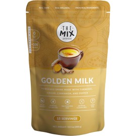 Golden milk - Leche Dorada - Cúrcuma, jengibre, canela y pimienta - Vegano, Sin azúcar -Sólo se agrega agua - Sin endulzar - 300 g Rinde 15 porciones -THE MIX SUPERFOODS