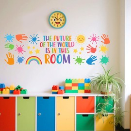 Peacoblue Colorful Inspirational Words Wall Stickers Decals Decor Removable Peel and Stick, 1 Sheets 30x96cm Vinyl 3D Wall Murals for Bedroom Living Sewing Room Bathroom Classroom Playroom Home