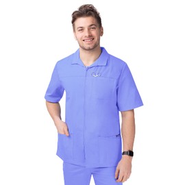 Sivvan Scrubs for Men - Zippered Short Sleeve Jacket - S8308 - Ceil Blue - M