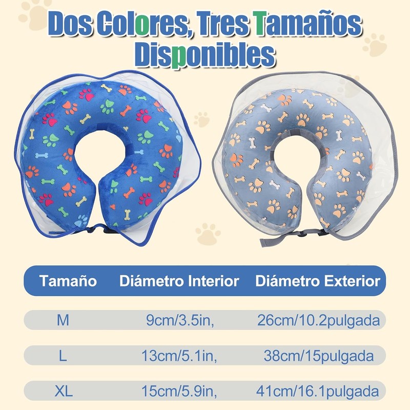 Collar para Collar Inflable Isabelino para Recuperación, Ajustable Suave Collaes