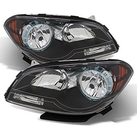 ACANII - For 2008 2009 2010 2011 2012 Chevy Malibu Black Headlights Headlamps Replacement Driver + Passenger Side 08-12