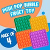 Push Pop Bubble Fidget Sensory Toy, 4-Pack Push Pop Fidget