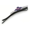 1Pcs Purple with Pink Hearts Acrylic Bow Hair Grip/Slide In