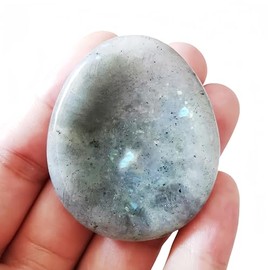Bacatgem Natural Moonstone Water Drop Chakra Thumb Worry Stone,Stress Relax Healing Reiki Crystal Pocket Palm Stones