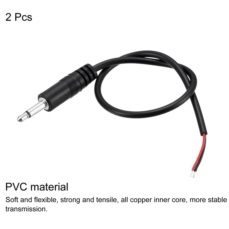MECCANIXITY 3.5mm Male Plug to Bare Wire Open End TS