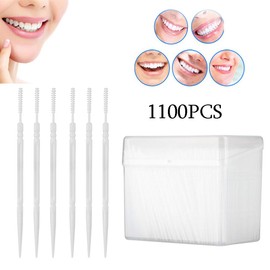 1100 Pcs Disposable Plastic Portable Convenient Toothpicks with Clear Case