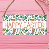 Happy Easter Vibrant Wooden Rectangle Plaque - Easter-Themed Decor for