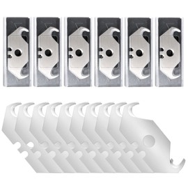Vickay 60 Pack Utility Knife Hook Blades, SK5 Steel Heavy Duty Box Cutter Replacement Blades with Plastic Case, Standard Size Razor Blades for Most Standard Utility Knives