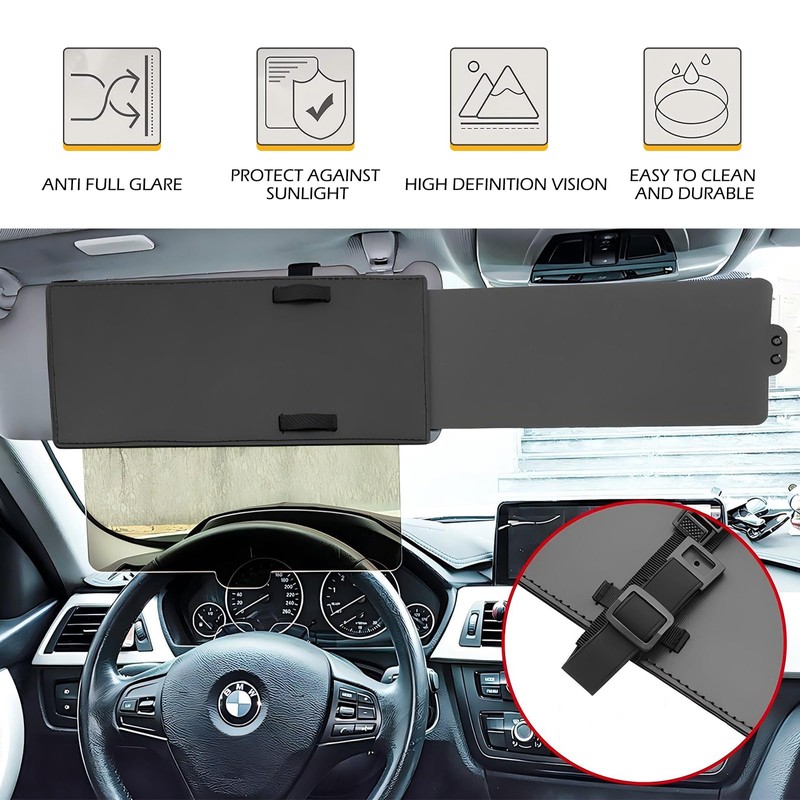 Ferianl Polarized Sun Visor Extender for Car, Upgraded Auto Windshield
