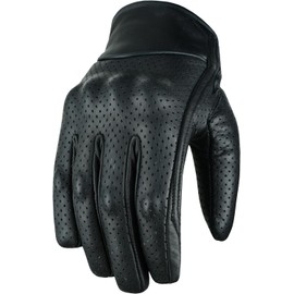 Vintage Motorcycle Gloves Men - Classic Leather Biker Gloves with Ankle Protection, Motorcycle Gloves Men Made of Genuine Leather - Retro Chopper Gloves with Ventilation