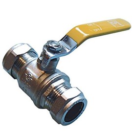28mm Lever Ball Valve - Yellow Handle