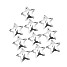 FRCOLOR 10pcs Decorative Star Hair Clips for Girls Shiny Silver Metal Snap Clips Kawaii Hair Accessories for Women for Festivals and Everyday Use
