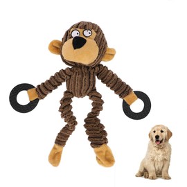 Dog Toy, Squeaky Toy, Dog Chew Toy, Dental Care, Dog Chew Toy, Dental Training, Plush Dog Toy, Durable Puppy Toy for Puppies, Large, Medium Dogs (Monkey)