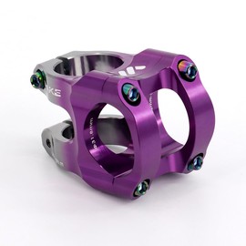 BESNIN Bicycle Stem 0 Degree 31.8 mm for Handlebars 35 mm Short Bicycle Stem Two Colours Mix Stem Colourful Bicycle Stem (Purple and Grey)