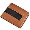 POCARDO Stripe | Leather & Carbon Fibre Wallet for Men | Brown | Compact Size 4 x 3.5 inches | Luxury Edition (with Coin Pocket)