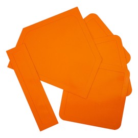 Fun Express 5" - 15 1/2" Neon Orange Rubber Baseball Base Set – 5 Piece