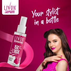 Livon Hair Serum for Men & Women | Frizz-free, stronger and shinier hair | Sulphate & Paraben free| For All Hair Types | Damage protect | Vitamin E |3.3 Fl. Oz