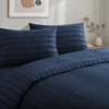 Tifschlaf Double Duvet Cover Set Blue - Satin Stripe Double