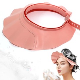 Visera de baño para niños pequeños, ajustable, suave y cómodo, protector para lavar el cabello del bebé con canal de agua, protección para los oídos y