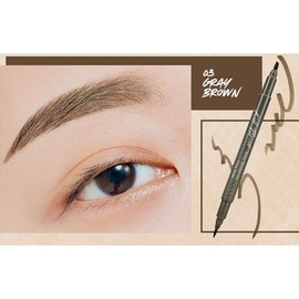 Clio Kill Brow Dual Tattoo Pen Set, 03 Gray Brown