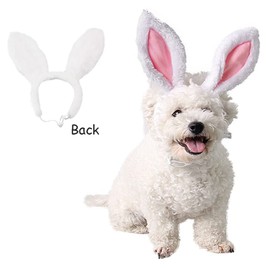 ANIAC Pet Headgear Soft Headband with Cute Bunny Ears Warm Hat Head Accessories Easter Costume for Cats Kitten Puppy and Small Dogs