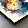 CUADRO DECORATIVO RELOJ ANTIGUO PARED ACUARELA (40X27CM)