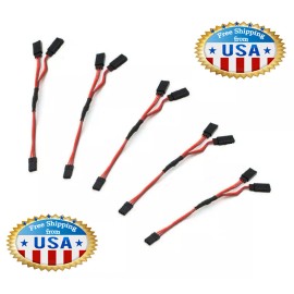 Unbranded/Generic  5  PCS, Servo RC Y Type (12" =310mm) Male to Female JR Cord Extension Splitter.