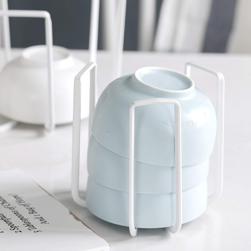 VANRA ボウルラック ボウル収納スタンド 椀・ボウルストレージ 食器ラック ２個セット キッチン用 (ホワイト)