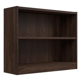 Bush Furniture Universal Small 2 Shelf Bookcase in Black Walnut, Low Storage and Display Bookshelf for Home Office or Living Room Organization