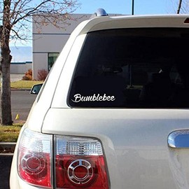 19.6 cm x 3.5 cm Bumblebee Car Sticker Tuning JDM Schocker Autobot Movie Bike Fun White