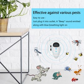 2025 Upgraded Ultrasonic Pest Repeller, Pest Control for Mice, Mosquito, Ant, Roach, Insects, Spider, Rodent, Ant, Electronic Plug in Bug Repellent - Safe and Silent for Human & Pets, 4 Packs