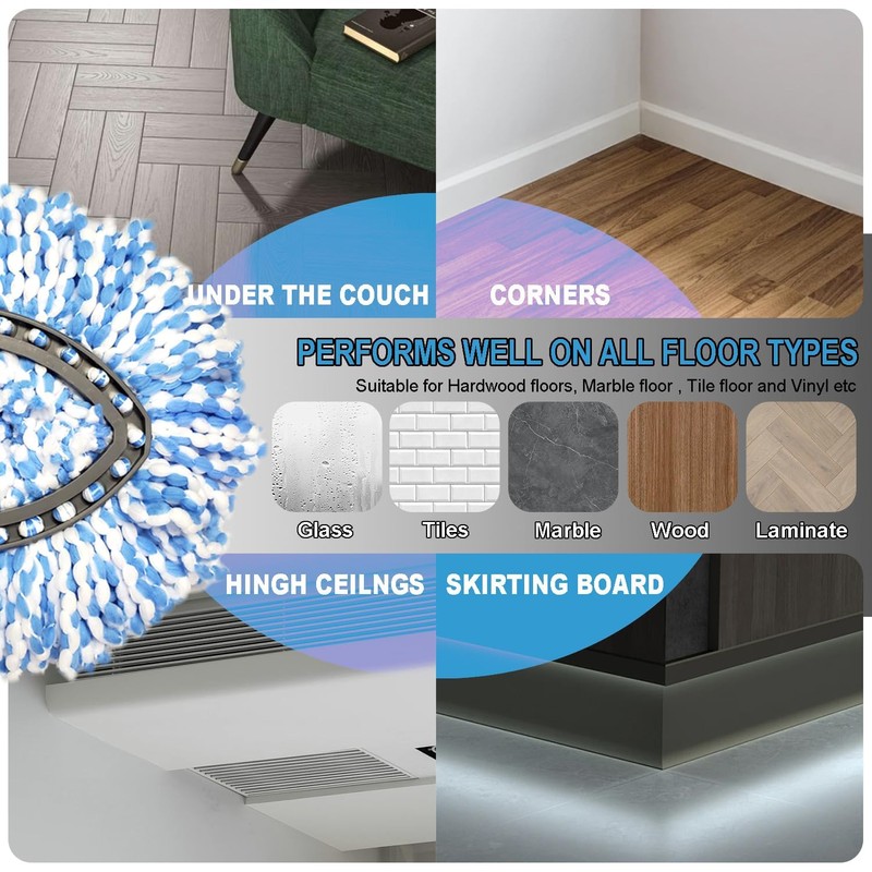 Easywring 1-Tank System,Mop Replacement Heads for O-Ceda Mop Replace Head,