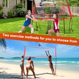 12*11FT Adjustable Large Practice Volleyball Net, Suitable for Indoor and Outdoor Volleyball Spike Training Equipment, Suitable for Group or Individual Training, 5 Adjustable Heights, Easy to Install