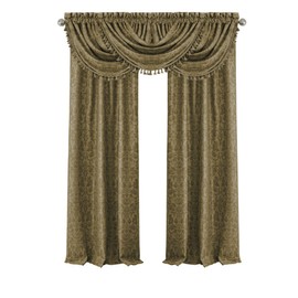 Elrene Home Fashions 20863ELR Antonia Blackout Rod Pocket/Back Tab Window Curtain Panel,Antique Gold,Valance