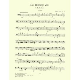 Grieg: Holberg Suite Op.40 (bass) (EP1931-CB): Parts (Edition Peters)