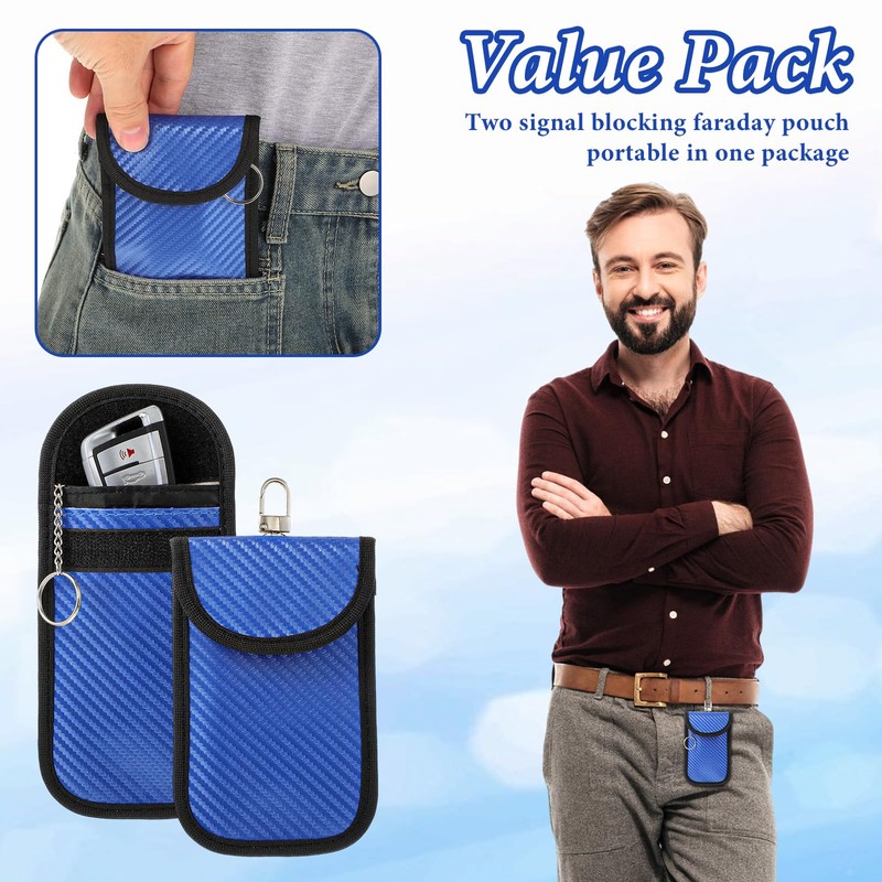Gjinxi 2 Pcs Faraday Pouch for Car Keys, Faraday Key
