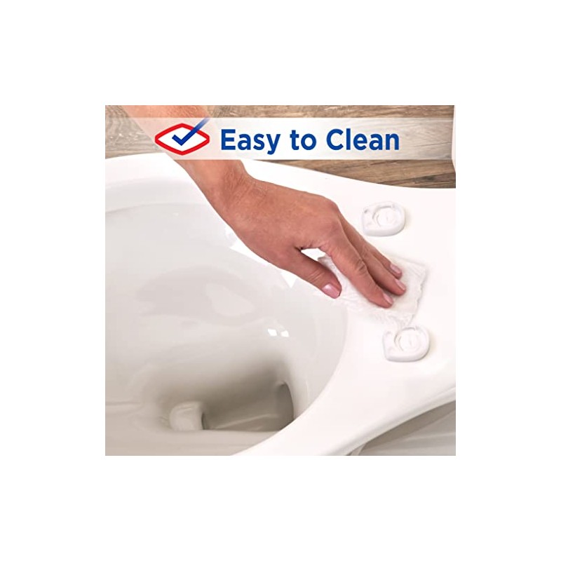 Clorox Round Beveled Plastic Toilet Seat with Easy-Off Hinges –