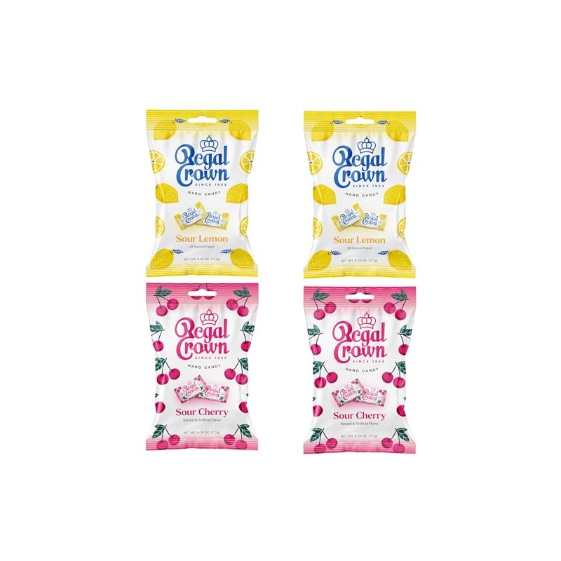 Regal Crown Sour Candy Bundle | Two Traditional Sour Cherries