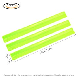 JSMTKJ 20 pieces reflective bands, snap bracelets, reflective snap bracelet, ideal for children, joggers and cyclists