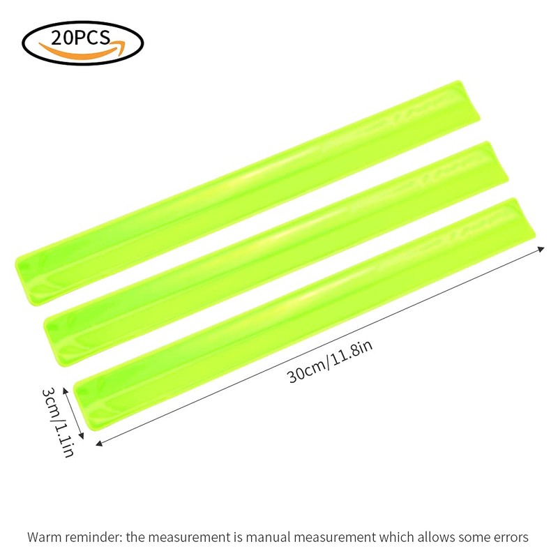 JSMTKJ 20 pieces reflective bands, snap bracelets, reflective snap bracelet,