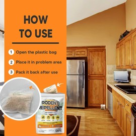 LEBMP Rodent Repellent, Mouse Repellent Pouches, Mice Repellent Indoor, Mouse Deterrent Outdoor, Rat Repellent, Extra-Strength Rodent-Repelling Pouch, Peppermint to Keep Mice Away from Garage-12P